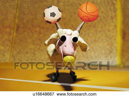 Capricorn: goat playing with balls View Large Illustration Stock Illustration - Capricorn: goat playing with balls. Fotosearch