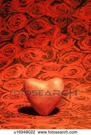 Drawing - Heart with roses in background. Fotosearch