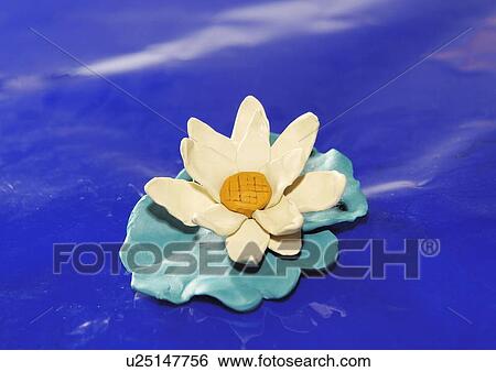 Stock Illustration - Lotus floating in water. Fotosearch