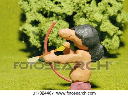 Sagittarius: man with bow and arrow View Large Illustration Stock Illustration - Sagittarius: man with bow and arrow. Fotosearch