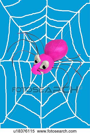 Stock Illustration - Spider on its web. Fotosearch