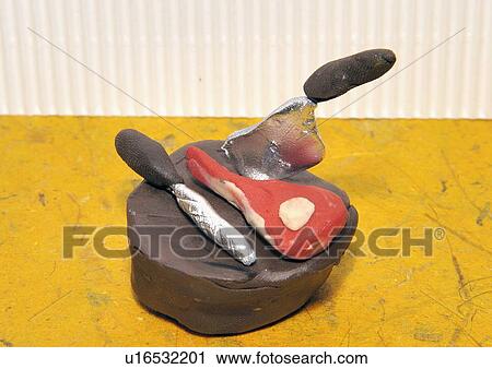 Clip Art - Steak on a butcher table. Fotosearch