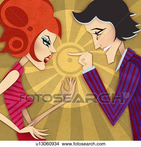 Stock Illustration - Young couple arguing. Fotosearch