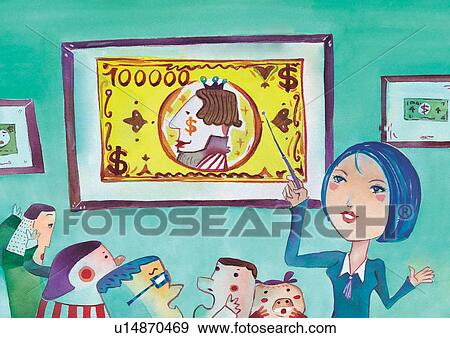 Stock Illustration - business, formal, illusionary, drawing, imagery, currency, head and shoulder. Fotosearch