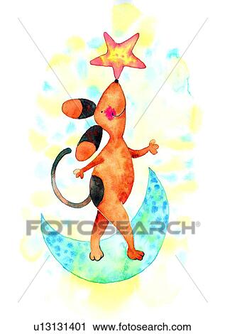 Birthday 星 絵 水彩画 犬 クリップアート U Fotosearch