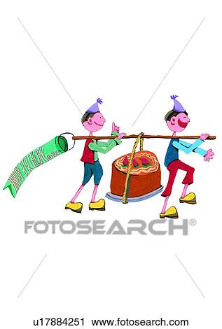 cake, watercolor, birthday, painting, child View Large Illustration Clip Art - cake, watercolor, birthday, painting, child. Fotosearch