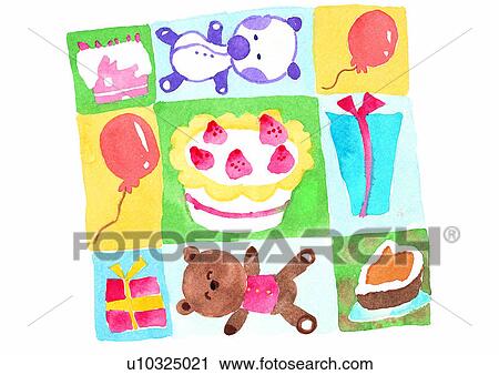 painting, painting, birthday, watercolor View Large Illustration Clip Art - painting, painting, birthday, watercolor. Fotosearch