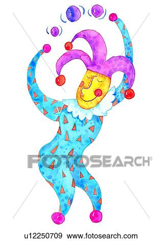painting, watercolor, birthday, clown View Large Illustration Stock Illustration - painting, watercolor, birthday, clown. Fotosearch