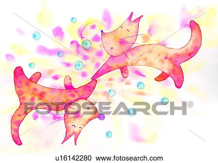 painting, watercolor, birthday, dog, cat View Large Illustration Clipart - painting, watercolor, birthday, dog, cat. Fotosearch