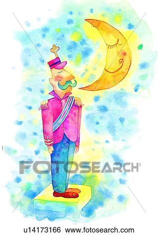 painting, watercolor, birthday, soldier, moon View Large Illustration Stock Illustration - painting, watercolor, birthday, soldier, moon. Fotosearch