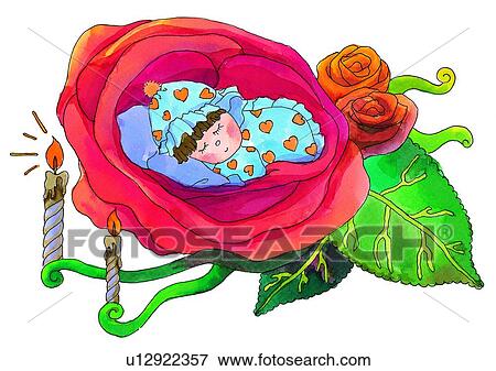 painting, watercolor, flower, birthday, baby, rose View Large Illustration Stock Illustration - painting, watercolor, flower, birthday, baby, rose. Fotosearch