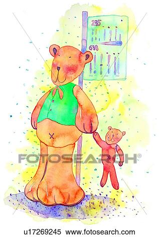 toy, painting, birthday, bear, watercolor View Large Illustration Stock Illustration - toy, painting, birthday, bear, watercolor. Fotosearch