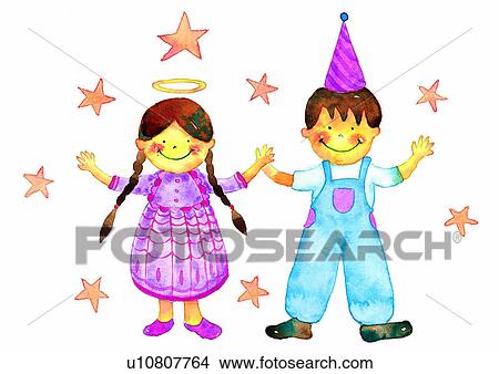 watercolor, birthday, painting, smile, Children, star View Large Illustration Stock Illustration - watercolor, birthday, painting, smile, Children, star. Fotosearch