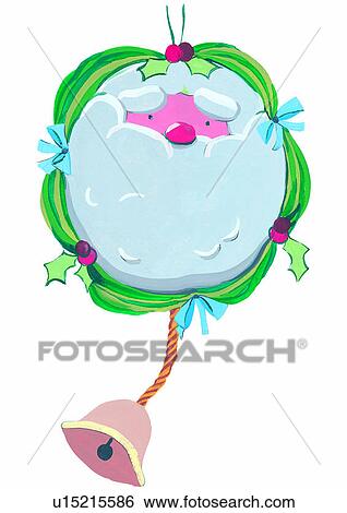 Christmas, painting, watercolor, Santa Claus, face View Large Illustration Stock Illustration - Christmas, painting, watercolor, Santa Claus, face. Fotosearch