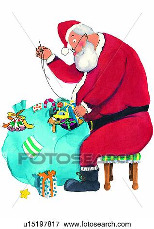 fix, painting, Santa Claus, Christmas, glasses, watercolor View Large Illustration Stock Illustration - fix, painting, Santa Claus, Christmas, glasses, watercolor. Fotosearch