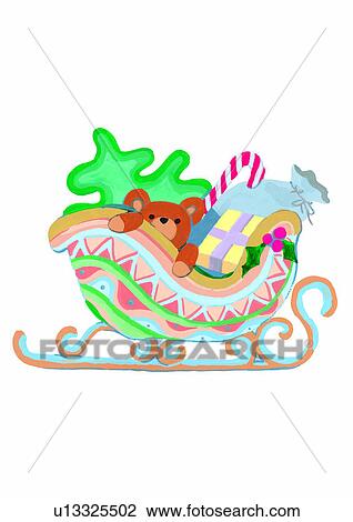 toy, bear, watercolor, gift, Christmas, present, candy View Large Illustration Drawing - toy, bear, watercolor, gift, Christmas, present, candy. Fotosearch