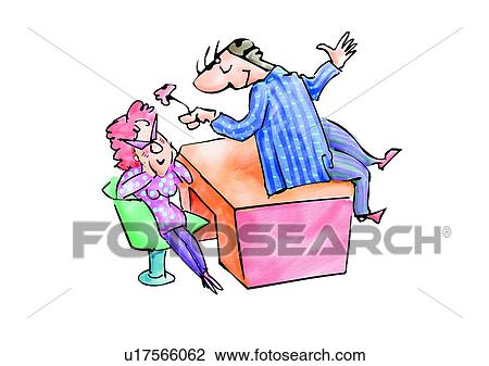 Drawing - caricature, boss, cartoon, character, role, female, office. Fotosearch