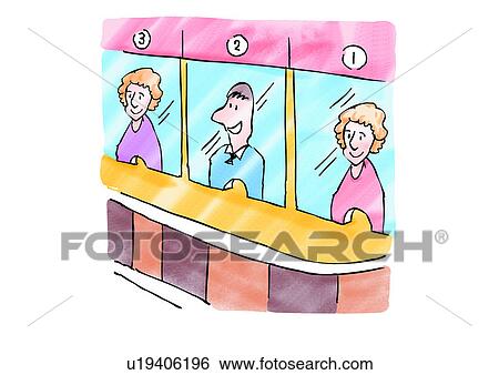 caricature, cartoon, comic, register, personage, kindly, window View Large Illustration Stock Illustration - caricature, cartoon, comic, register, personage, kindly, window. Fotosearch