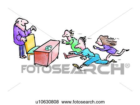 cartoon, comic, caricature, office, compete, boss, character View Large Illustration Stock Illustration - cartoon, comic, caricature, office, compete, boss, character. Fotosearch