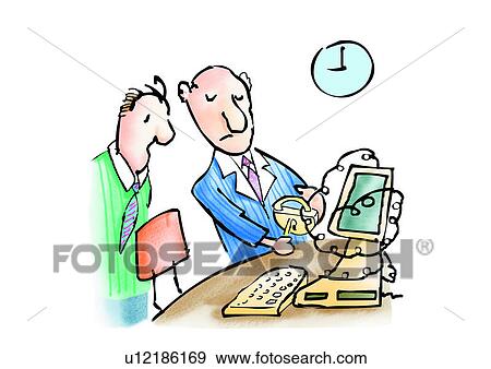 Stock Illustration - character, trouble, blame, business, male, boss, figure. Fotosearch