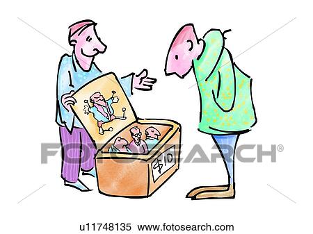 figure, cartoon, sell, character, comic, salesman, role View Large Illustration Stock Illustration - figure, cartoon, sell, character, comic, salesman, role. Fotosearch