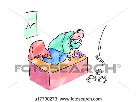 Drawing - personage, lose time, comic, character, cartoon, role, investor. Fotosearch