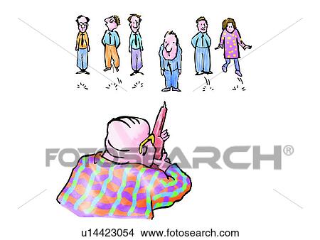 Stock Illustration - personage, office, worker, pick out, dismiss, expel, character. Fotosearch
