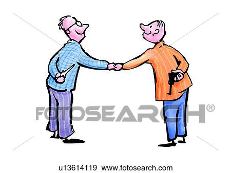 Stock Illustration - shake hand, personage, comic, caricature, figure, role. Fotosearch