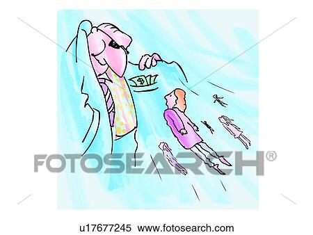Stock Illustration - vainglorious, character, cartoon, vanity, reality, caricature, comic. Fotosearch