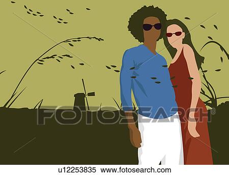 Stock Illustration - Casual Clothing, Couple, Digitally Generated Image. Fotosearch