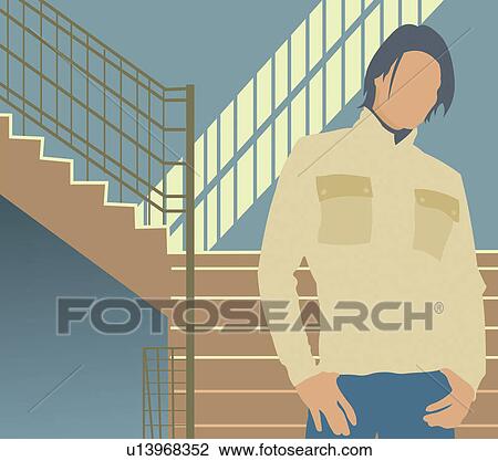 Drawing - Pattern, Fashion & Style, Waist-Up, Style, Arms Akimbo. Fotosearch