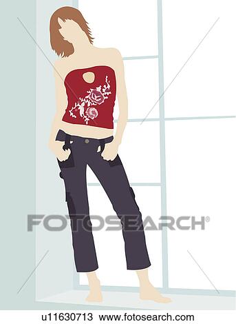 Drawing - Tube Top, One Person, Art. Fotosearch