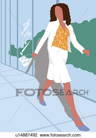 Drawing - Walking, Digitally Generated Image, Style, Illustration And Painting. Fotosearch