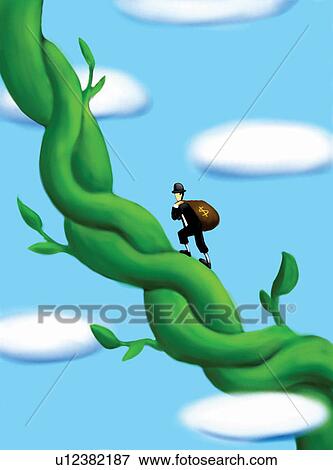 Stock Illustration - Bag, Business Suit, Businessman, Climbing, Cloud. Fotosearch