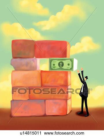 Brick, Business Suit, Businessman, Cloud, Colorful View Large Illustration Clip Art - Brick, Business Suit, Businessman, Cloud, Colorful. Fotosearch