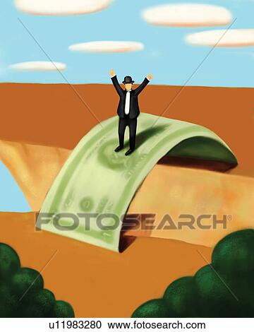 Bridge, Business Suit, Cloud, Dream, Paper Currency, Bill Finance View Large Illustration Clipart - Bridge, Business Suit, Cloud, Dream, Paper Currency, Bill Finance. Fotosearch