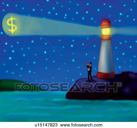 Drawing - Businessman, Dollar Sign, Illustration And Painting, Light. Fotosearch