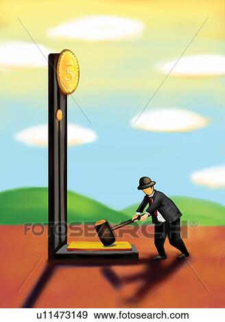 Sky, Illustration And Painting, Businessman, Hammer, Finance, Business Suit View Large Illustration Stock Illustration - Sky, Illustration And Painting, Businessman, Hammer, Finance, Business Suit. Fotosearch