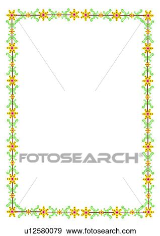 縁 フレーム 葉 花 イラスト U Fotosearch