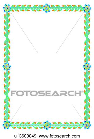 花 フレーム 葉 縁 イラスト U Fotosearch