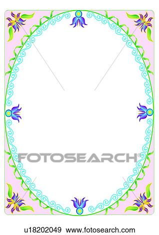 葉 フレーム 花 縁 イラスト U18202049 Fotosearch