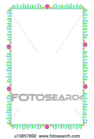 Drawing - flower, frame, rim, leaf. Fotosearch