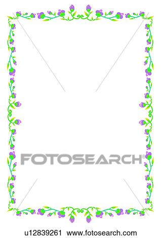 frame, flower, leaf, rim View Large Illustration Clip Art - frame, flower, leaf, rim. Fotosearch