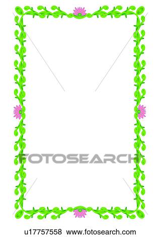 Stock Illustration - frame, flower, leaf, rim. Fotosearch