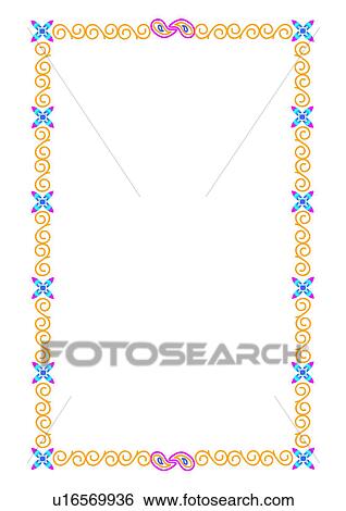 Stock Illustration - frame, flower, rim, leaf. Fotosearch