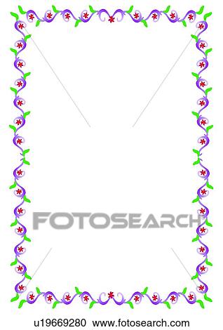 leaf, frame, flower, rim View Large Illustration Clipart - leaf, frame, flower, rim. Fotosearch