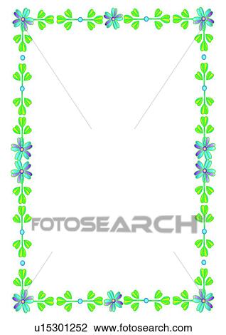 leaf, frame, flower, rim View Large Illustration Drawing - leaf, frame, flower, rim. Fotosearch
