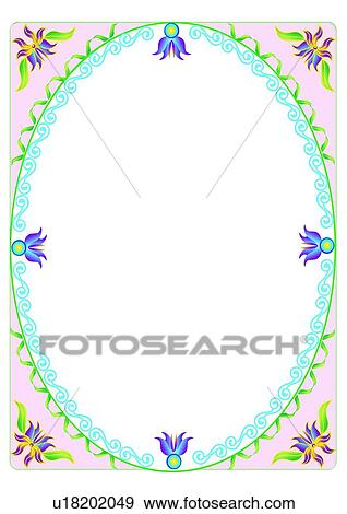 Stock Illustration - leaf, frame, flower, rim. Fotosearch