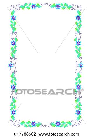Drawing - leaf, rim, flower, frame. Fotosearch