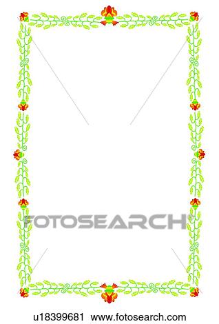 rim, flower, frame, leaf View Large Illustration Clip Art - rim, flower, frame, leaf. Fotosearch